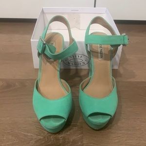 STEVE MADDEN JILLY MINT GREEN HEELS